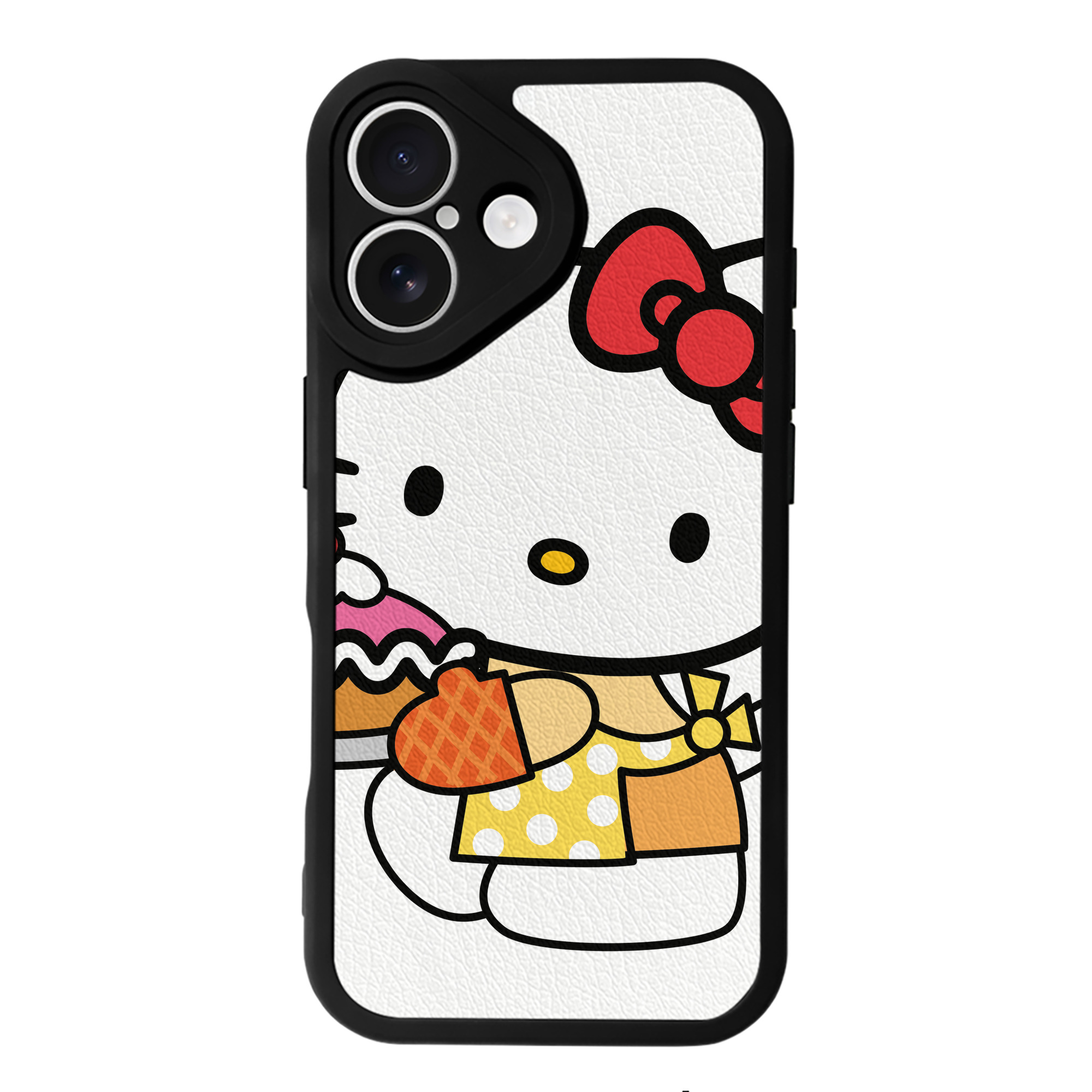 （画像用） Hello Kitty ハローキティ 【iPhone 16シリーズ対応】シリコンスマホケース（レザー調） 材質：シリコン